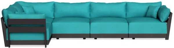Modular Bondi Black 5-Seater L-Sectional in Pool | Classic Blend