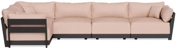 Modular Bondi Black 5-Seater L-Sectional in Rose Quartz | Classic Blend