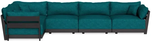 Modular Bondi Black 5-Seater L-Sectional in Marine Teal | Classic Blend