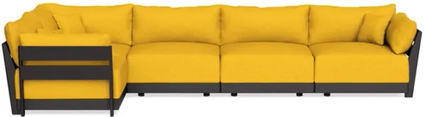 Modular Bondi Black 5-Seater L-Sectional in Sunflower | Classic Blend