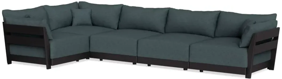 Modular Bondi Black 5-Seater L-Sectional in Ocean Gray | Classic Blend