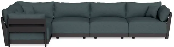 Modular Bondi Black 5-Seater L-Sectional in Ocean Gray | Classic Blend