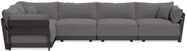 Modular Bondi Black 5-Seater L-Sectional in Burnt Ember | Classic Blend
