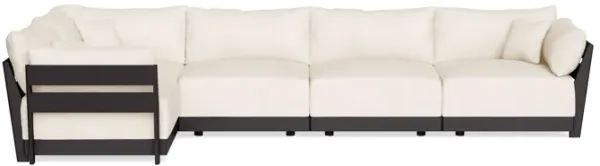 Modular Bondi Black 5-Seater L-Sectional in Powder | Classic Blend