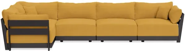 Modular Bondi Black 5-Seater L-Sectional in Honey | Classic Blend