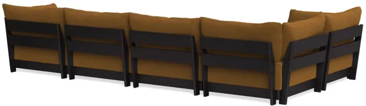 Modular Bondi Black 5-Seater L-Sectional in Cognac | Classic Blend