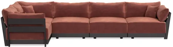 Modular Bondi Black 5-Seater L-Sectional in Spice | Classic Blend