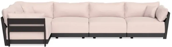 Modular Bondi Black 5-Seater L-Sectional in Peony | Classic Blend
