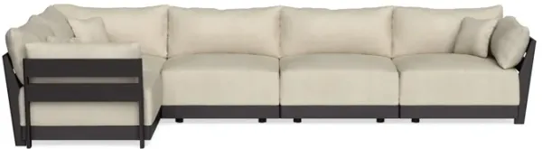 Modular Bondi Black 5-Seater L-Sectional in Almond | Classic Blend
