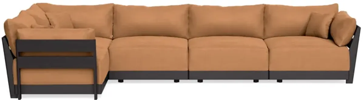 Modular Bondi Black 5-Seater L-Sectional in Cheddar | Classic Blend