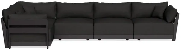 Modular Bondi Black 5-Seater L-Sectional in Peppercorn | Classic Blend