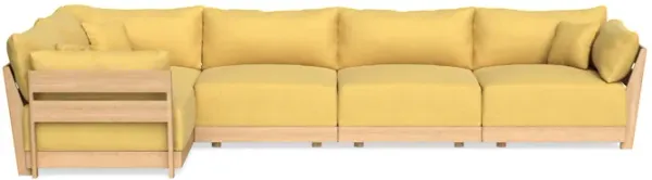 Modular Bondi Latte 5-Seater L-Sectional in Goldenrod | Classic Blend