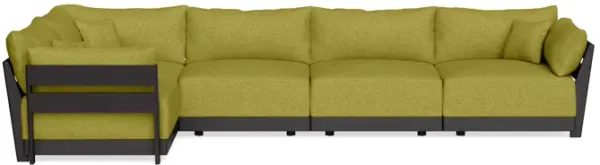 Modular Bondi Black 5-Seater L-Sectional in Avocado | Classic Blend