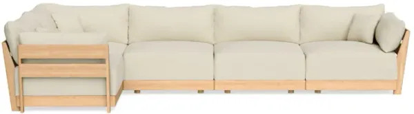 Modular Bondi Latte 5-Seater L-Sectional in Parchment | Classic Blend