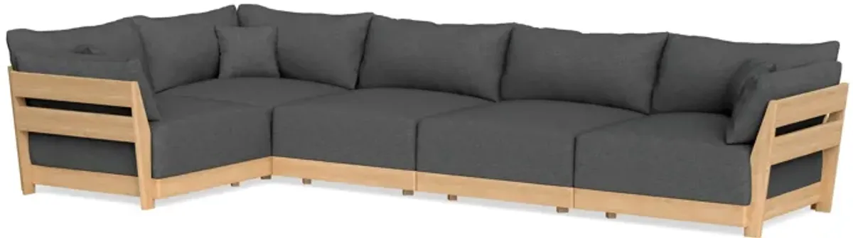 Modular Bondi Latte 5-Seater L-Sectional in Pebble | Classic Blend
