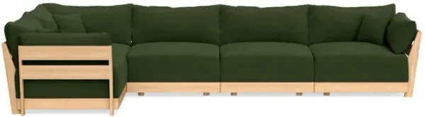 Modular Bondi Latte 5-Seater L-Sectional in Tuscan Green | Classic Blend