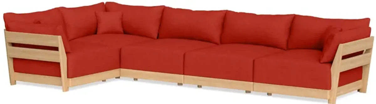 Modular Bondi Latte 5-Seater L-Sectional in Cayenne | Classic Blend