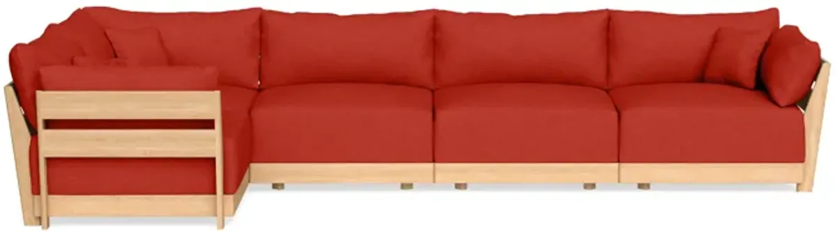 Modular Bondi Latte 5-Seater L-Sectional in Cayenne | Classic Blend