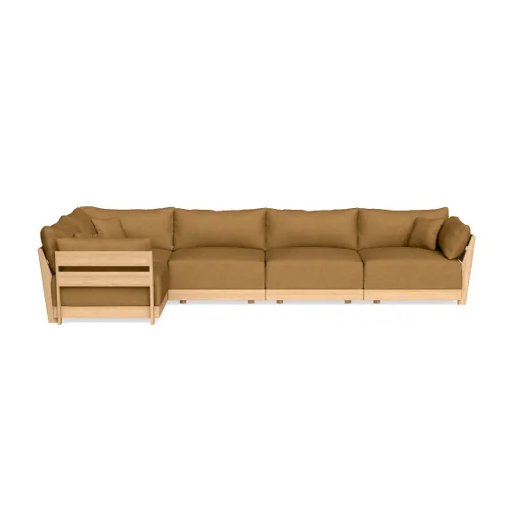 Modular Bondi Latte 5-Seater L-Sectional in Dijon | Classic Blend
