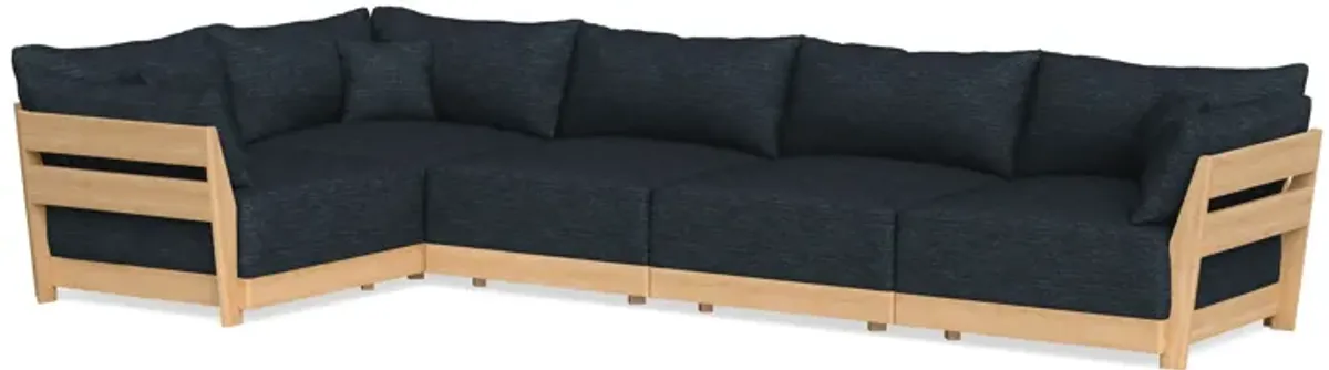 Modular Bondi Latte 5-Seater L-Sectional in Baltic Blue | Classic Blend