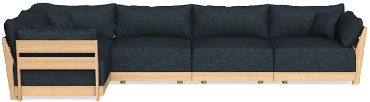 Modular Bondi Latte 5-Seater L-Sectional in Baltic Blue | Classic Blend