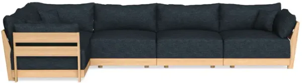 Modular Bondi Latte 5-Seater L-Sectional in Baltic Blue | Classic Blend