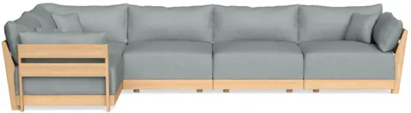 Modular Bondi Latte 5-Seater L-Sectional in Light Steel | Classic Blend