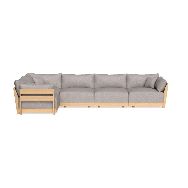 Modular Bondi Latte 5-Seater L-Sectional in Heathered Taupe | Classic Blend