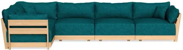 Modular Bondi Latte 5-Seater L-Sectional in Marine Teal | Classic Blend