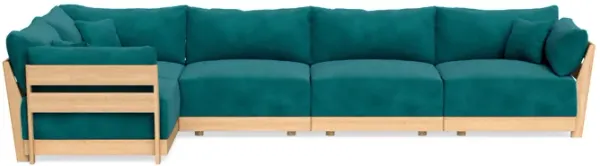 Modular Bondi Latte 5-Seater L-Sectional in Peacock | Classic Blend