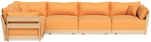 Modular Bondi Latte 5-Seater L-Sectional in Tangerine | Classic Blend