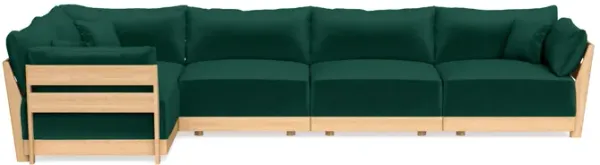Modular Bondi Latte 5-Seater L-Sectional in Evergreen | Classic Blend