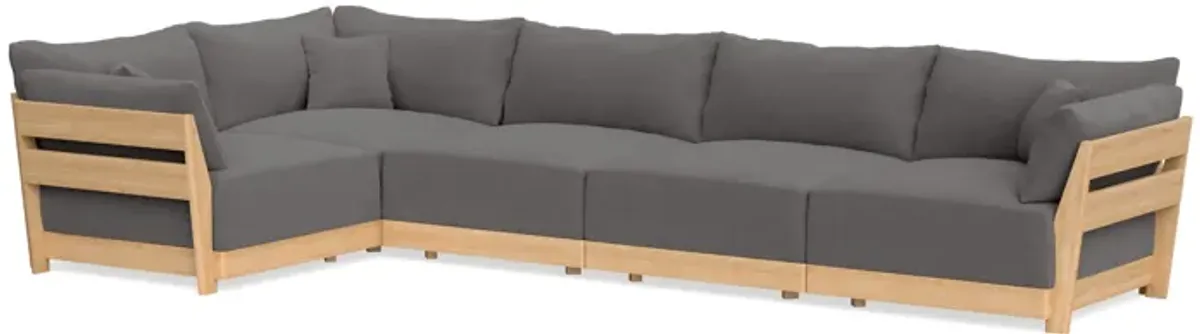 Modular Bondi Latte 5-Seater L-Sectional in Burnt Ember | Classic Blend