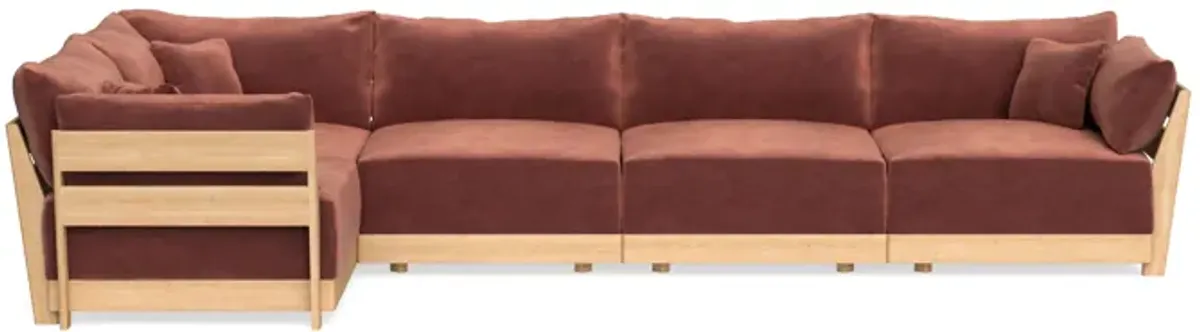 Modular Bondi Latte 5-Seater L-Sectional in Spice | Classic Blend