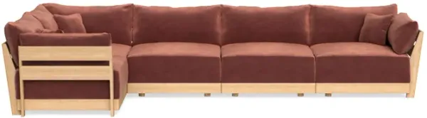 Modular Bondi Latte 5-Seater L-Sectional in Spice | Classic Blend