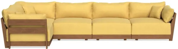 Modular Bondi Espresso 5-Seater L-Sectional in Goldenrod | Memory Foam Blend