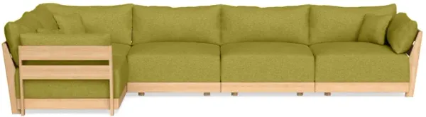Modular Bondi Latte 5-Seater L-Sectional in Avocado | Classic Blend