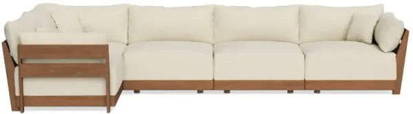 Modular Bondi Espresso 5-Seater L-Sectional in Parchment | Memory Foam Blend