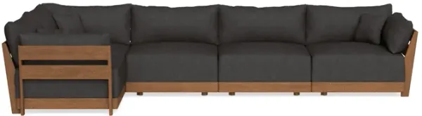 Modular Bondi Espresso 5-Seater L-Sectional in Slate Gray | Memory Foam Blend