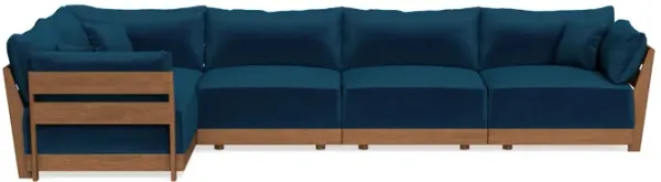 Modular Bondi Espresso 5-Seater L-Sectional in Sapphire | Memory Foam Blend