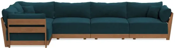 Modular Bondi Espresso 5-Seater L-Sectional in Indigo | Memory Foam Blend