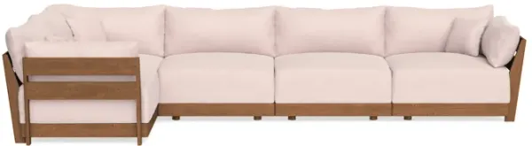 Modular Bondi Espresso 5-Seater L-Sectional in Peony | Memory Foam Blend