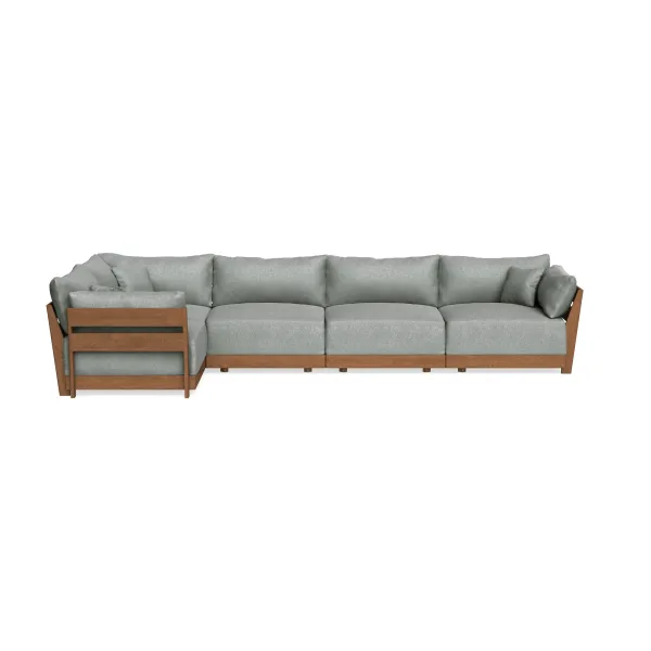 Modular Bondi Espresso 5-Seater L-Sectional in Storm Gray | Memory Foam Blend