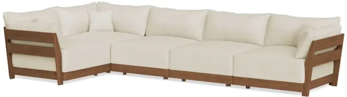 Modular Bondi Espresso 5-Seater L-Sectional in Mascarpone | Memory Foam Blend