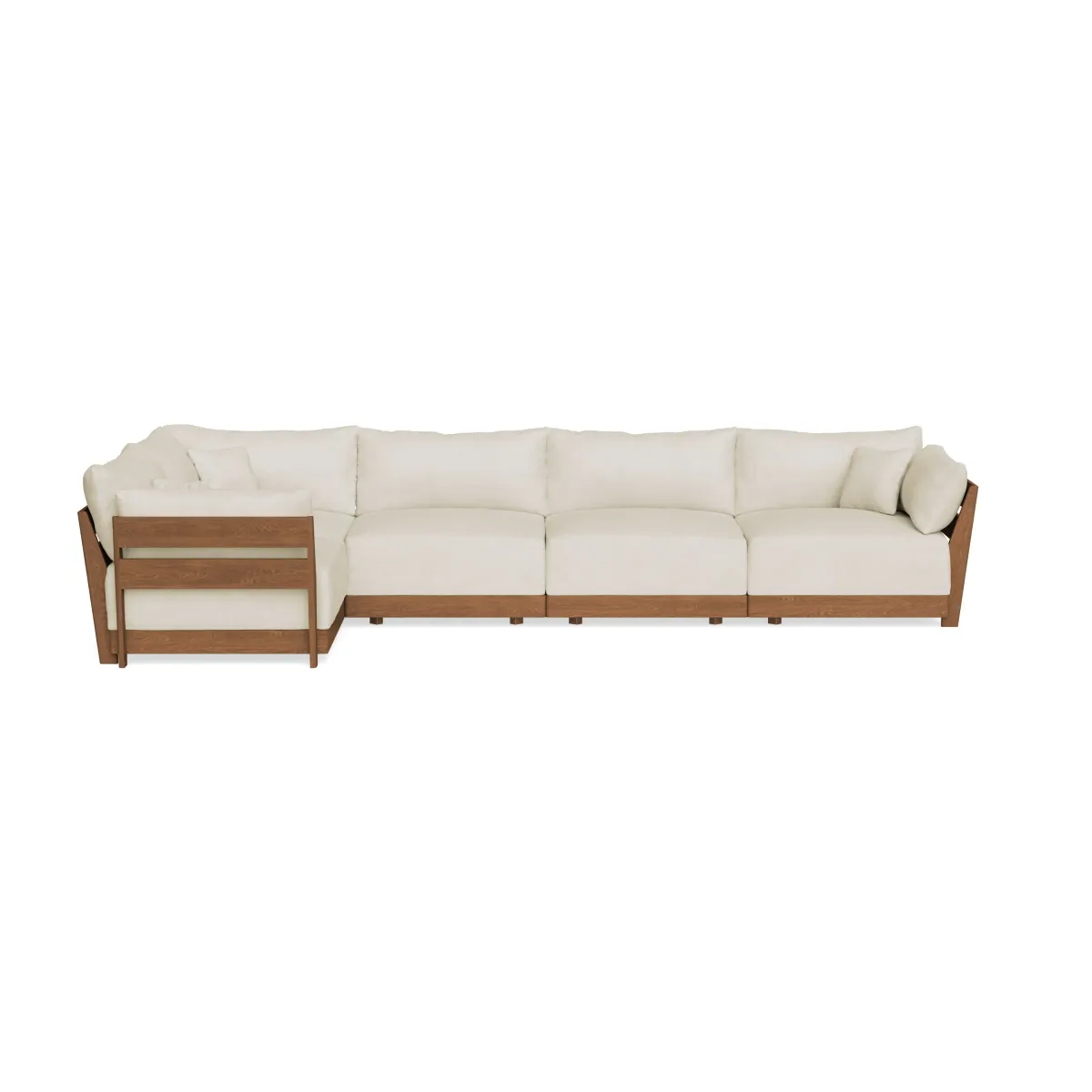 Modular Bondi Espresso 5-Seater L-Sectional in Mascarpone | Memory Foam Blend