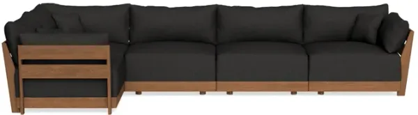 Modular Bondi Espresso 5-Seater L-Sectional in Peppercorn | Memory Foam Blend