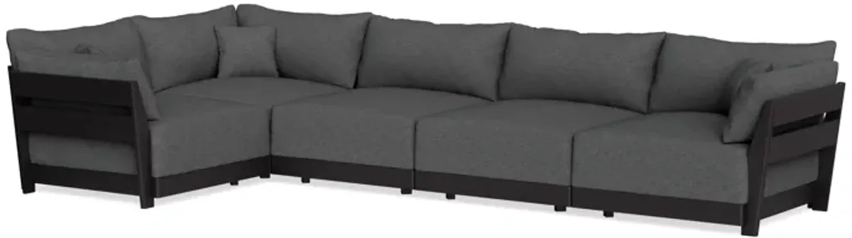 Modular Bondi Black 5-Seater L-Sectional in Pebble | Memory Foam Blend