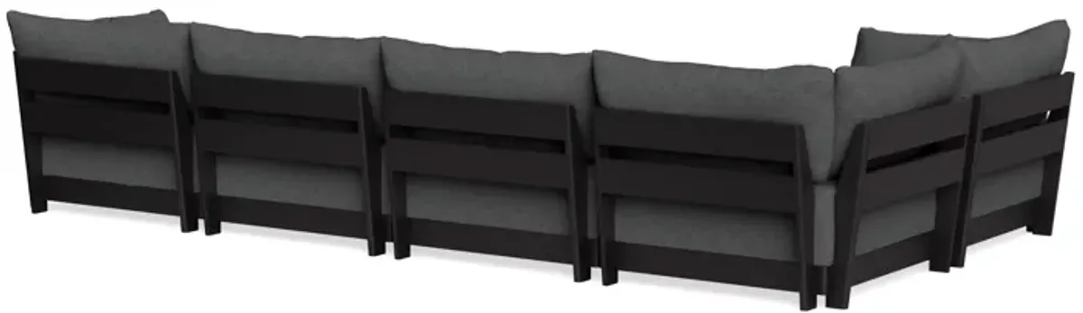 Modular Bondi Black 5-Seater L-Sectional in Pebble | Memory Foam Blend