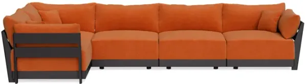 Modular Bondi Black 5-Seater L-Sectional in Terracotta | Memory Foam Blend