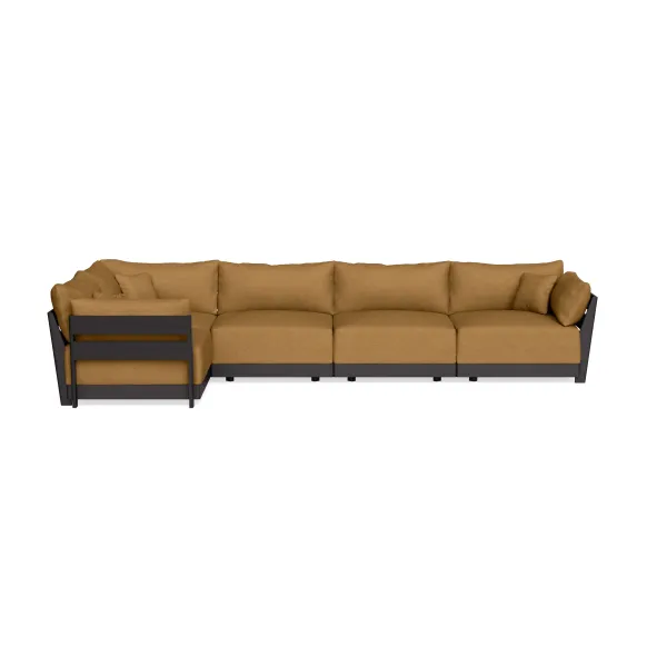 Modular Bondi Black 5-Seater L-Sectional in Dijon | Memory Foam Blend